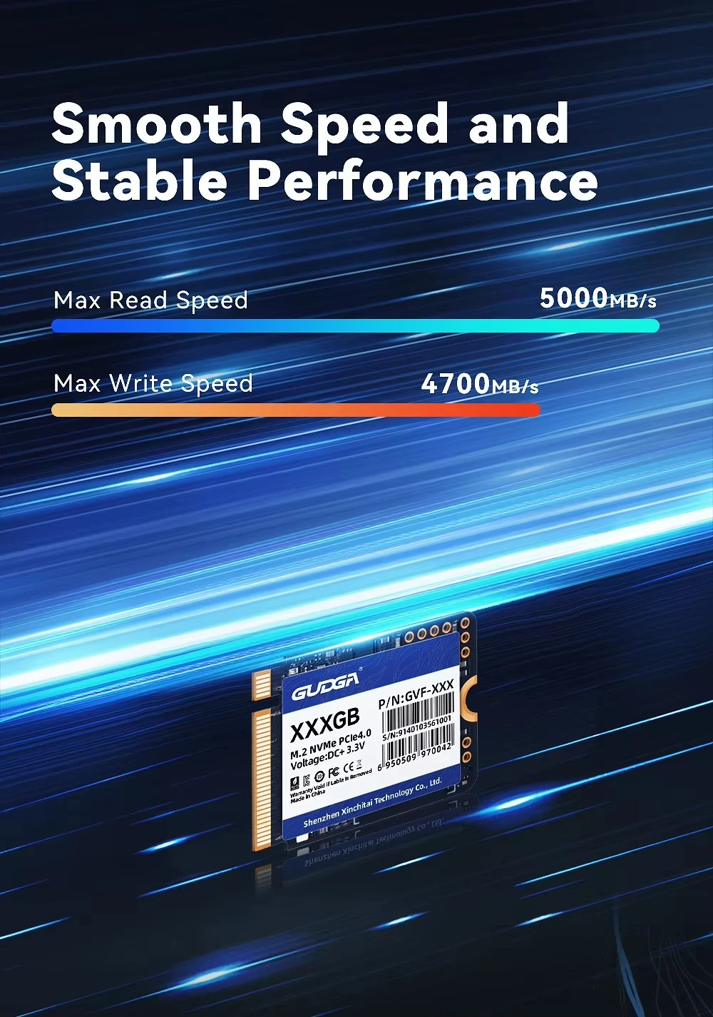 2230 Form Factor PCIE Gen4 SSD Up to 5000MB/s